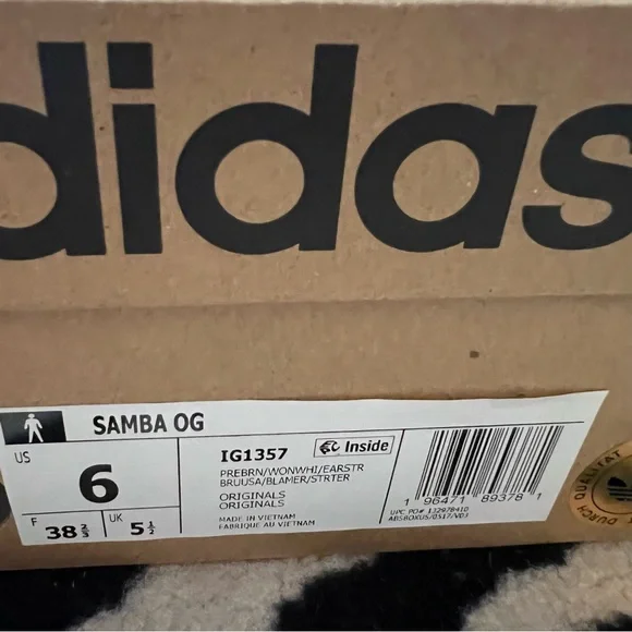 NWT Adidas Samba OG Sneakers Preloved Brown Size Men 6/Women 7 - Picture 14 of 15